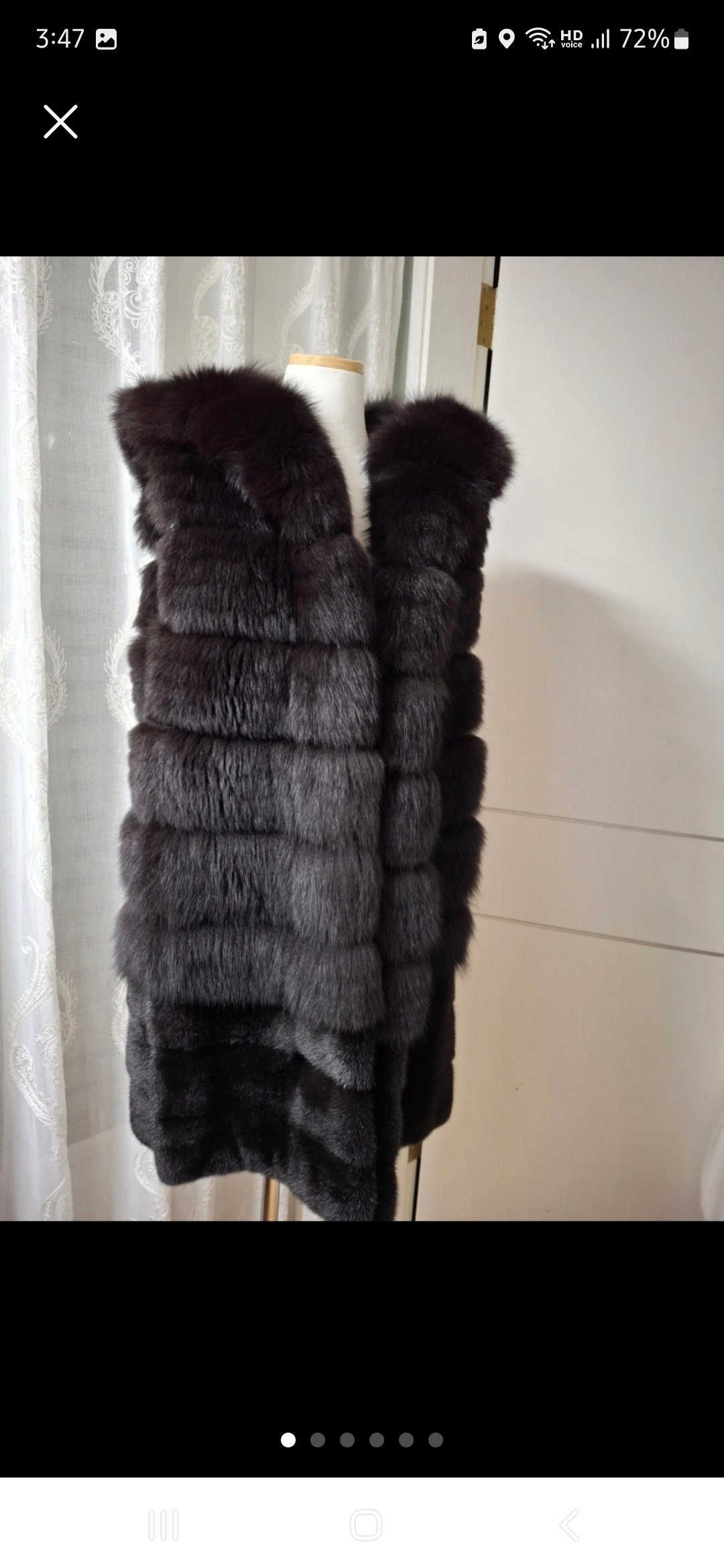 보브 밍크 폭스퍼 코트