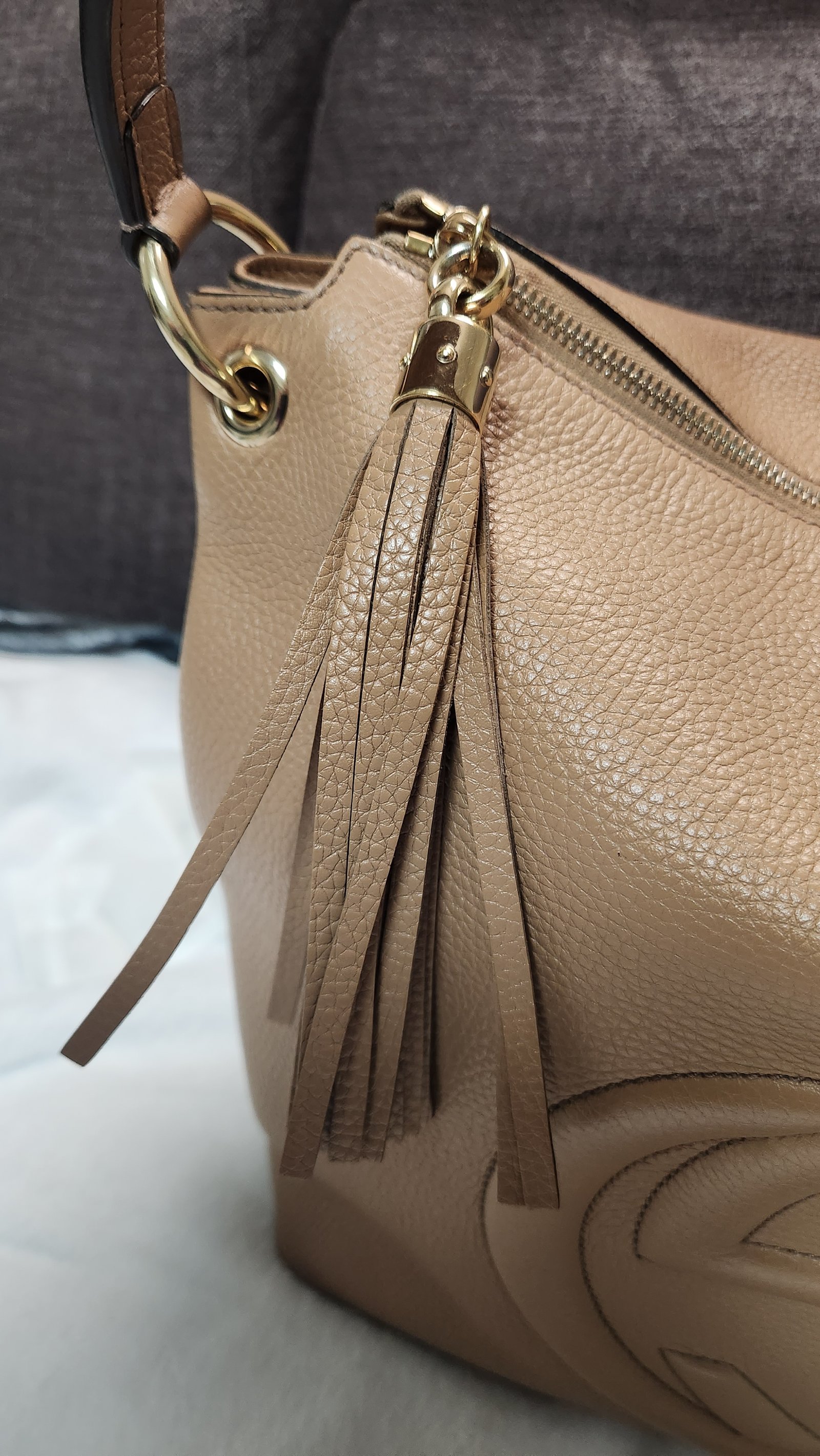 구찌 가방 소호 테슬 호보백 베이지 숄더백 토트백