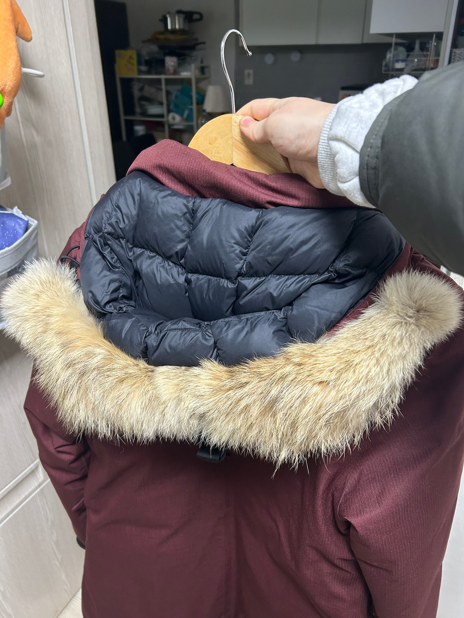 노비스 여성패딩 버건디 s